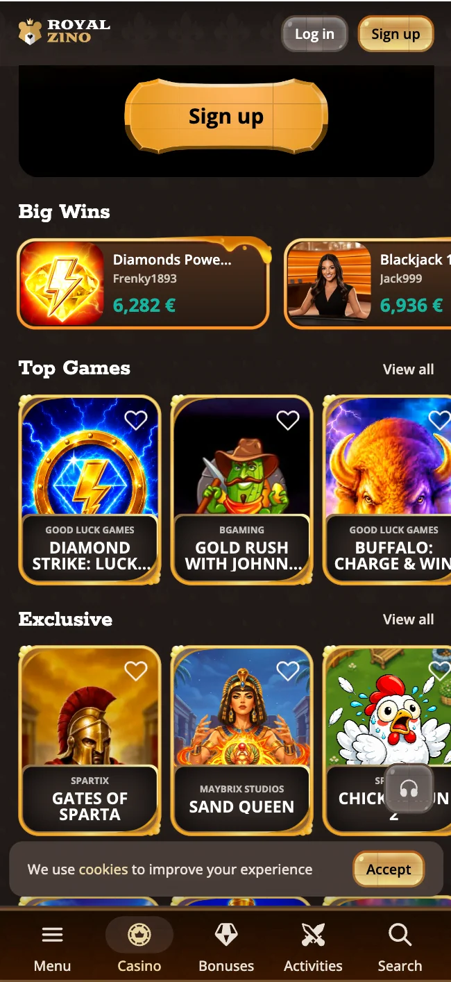 Royalzino Casino Online na Vašom Telefóne